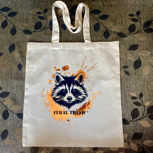 Feral Trash - Cotton Canvas Raccoon Tote Bag