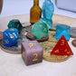 Cats Eye Effect Glass Dice - Mixed Colours
