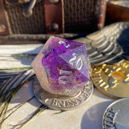 Purple Ink Cloud 30mm Chonk D20