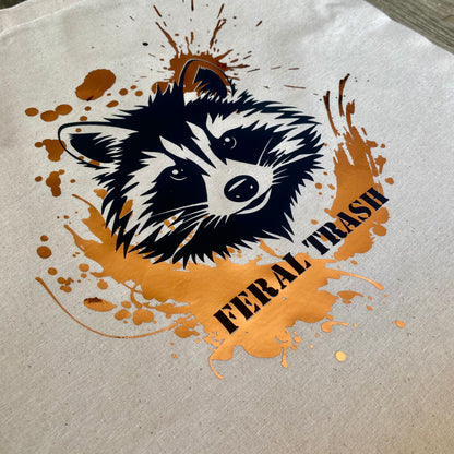 Feral Trash - Cotton Canvas Raccoon Tote Bag