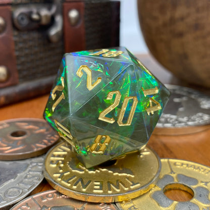 Green/Grey Chromatic Chonk 33mm D20