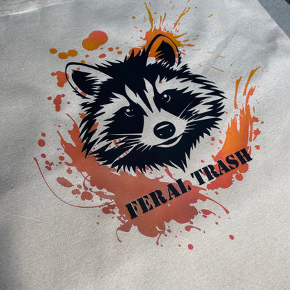 Feral Trash - Cotton Canvas Raccoon Tote Bag