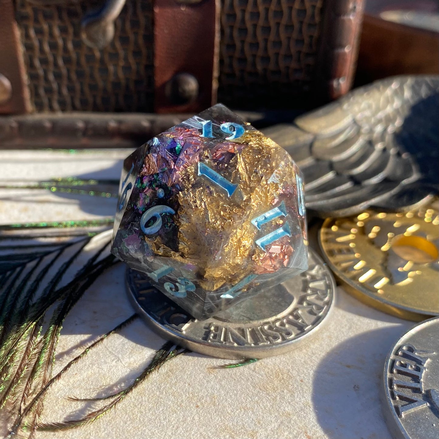 Gold and Grey 30mm Chonk D20