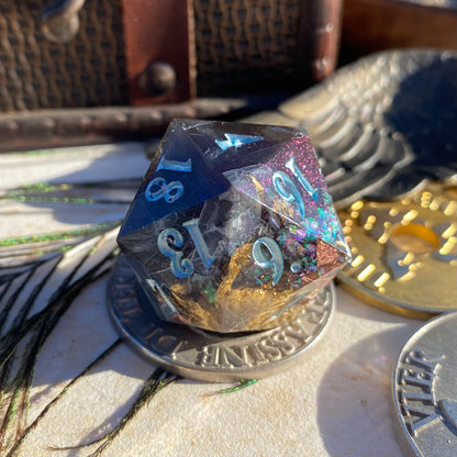 Gold and Grey 30mm Chonk D20