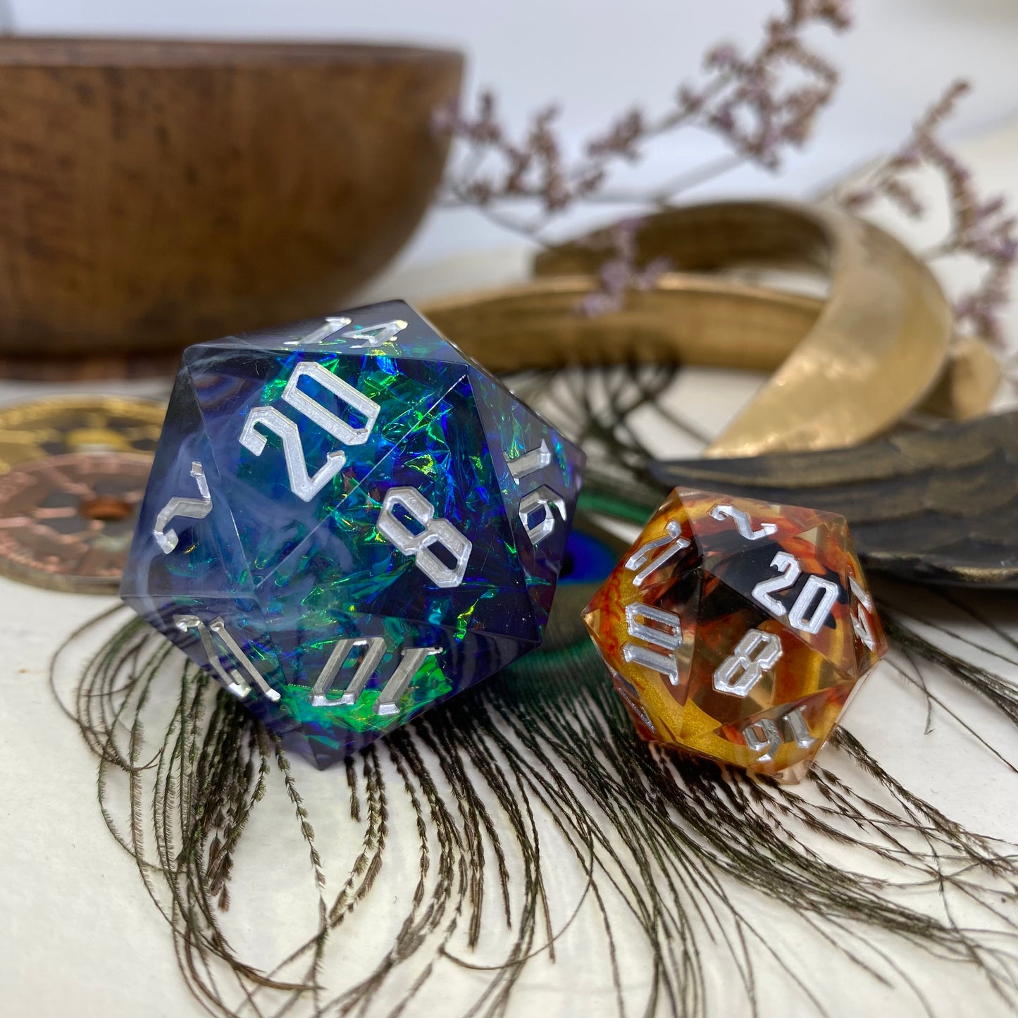 Lilac, Blue with smoke Chromatic Chonk 33mm D20