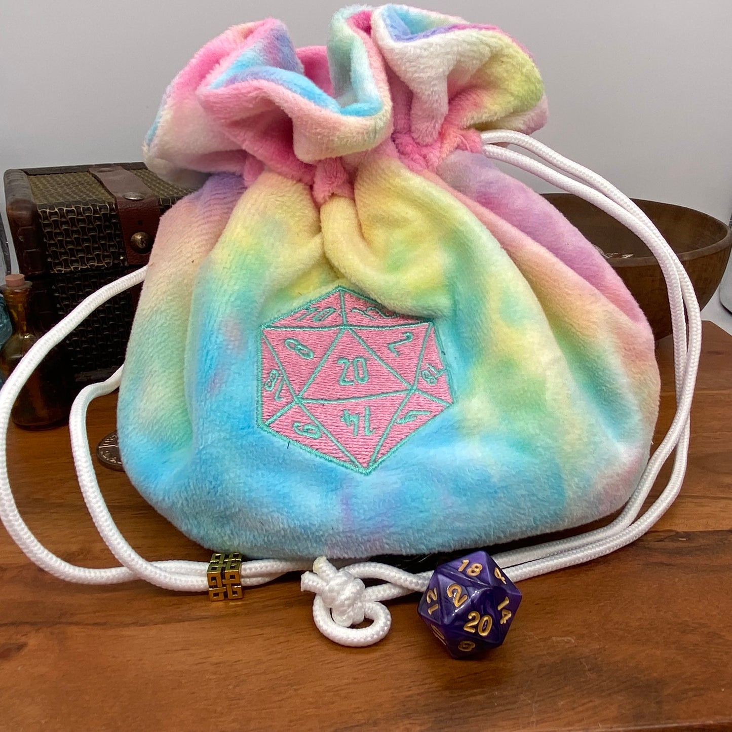 Rainbow Flannel Bag of Holding - its got pockets!