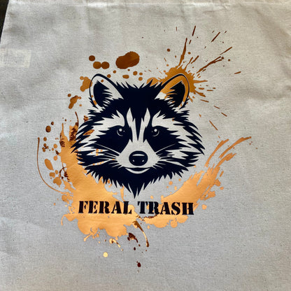 Feral Trash - Cotton Canvas Raccoon Tote Bag