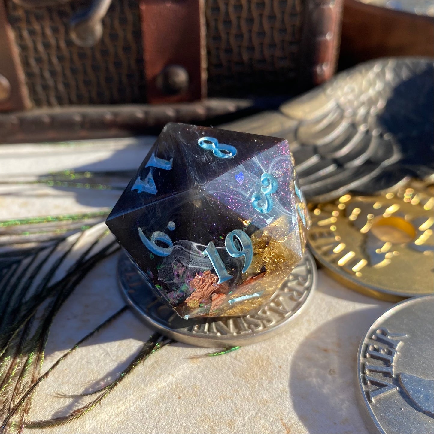 Gold and Grey 30mm Chonk D20