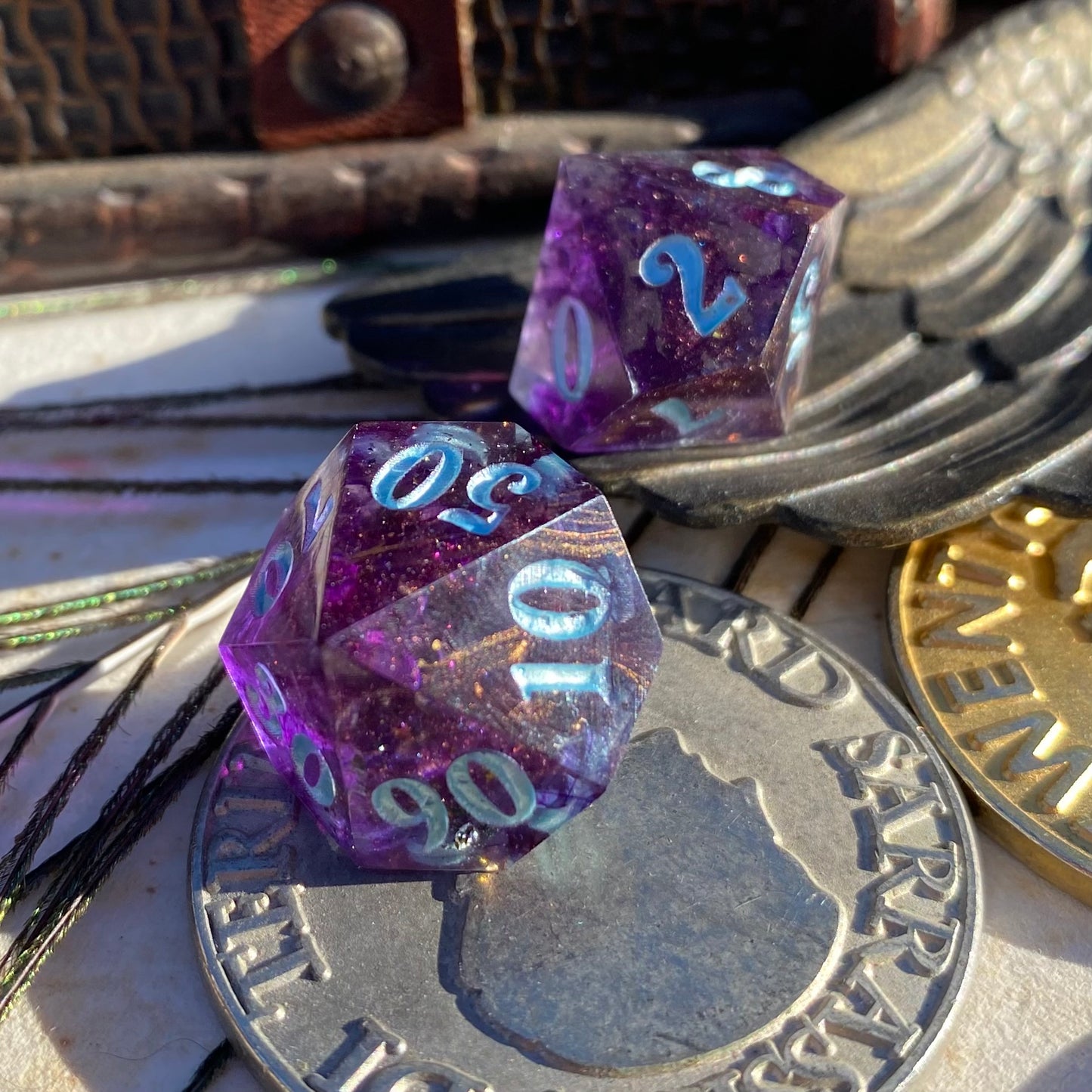 Purple and Copper swirl 7 Piece Set