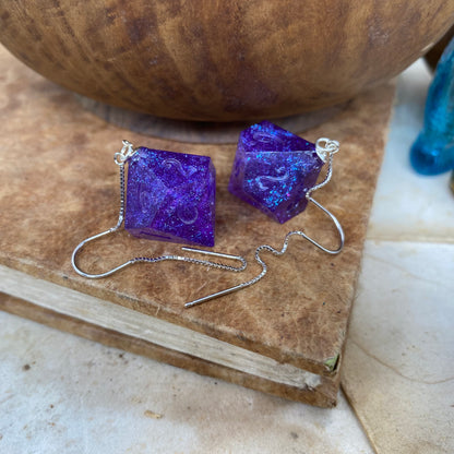 Purple with Blue shimmer D10 Earrings