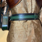 Green Leather Belt Pouch with Copper Scarab