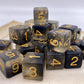 Frosted Clear and Black with Gold Flakes D6