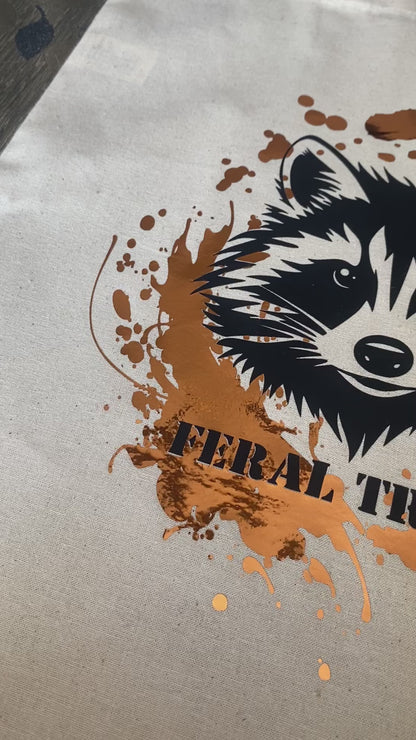 Feral Trash - Cotton Canvas Raccoon Tote Bag