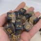 Frosted Clear and Black with Gold Flakes D6