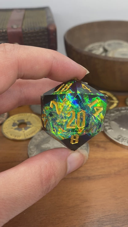 Clear and Black Chromatic Chonk 33mm D20