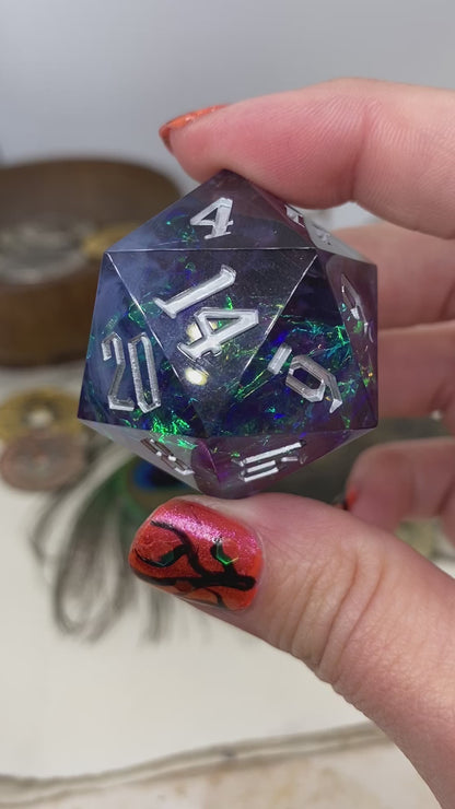 Lilac, Blue with smoke Chromatic Chonk 33mm D20