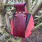 Leaf Shaped Leather Drawstring Belt Pouch - Spikey