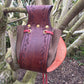 Leaf Shaped Leather Drawstring Belt Pouch - Rounded