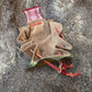 Leaf Shaped Leather Drawstring Belt Pouch
