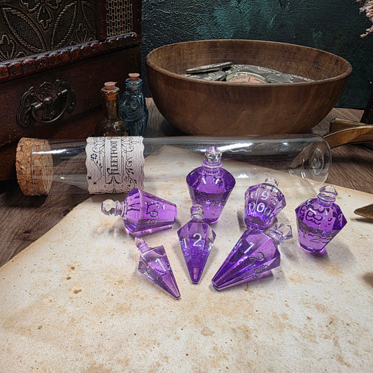 Fleetfoot Potion Bottle Dice Set (Purple)