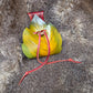 Leaf Shaped Leather Drawstring Belt Pouch