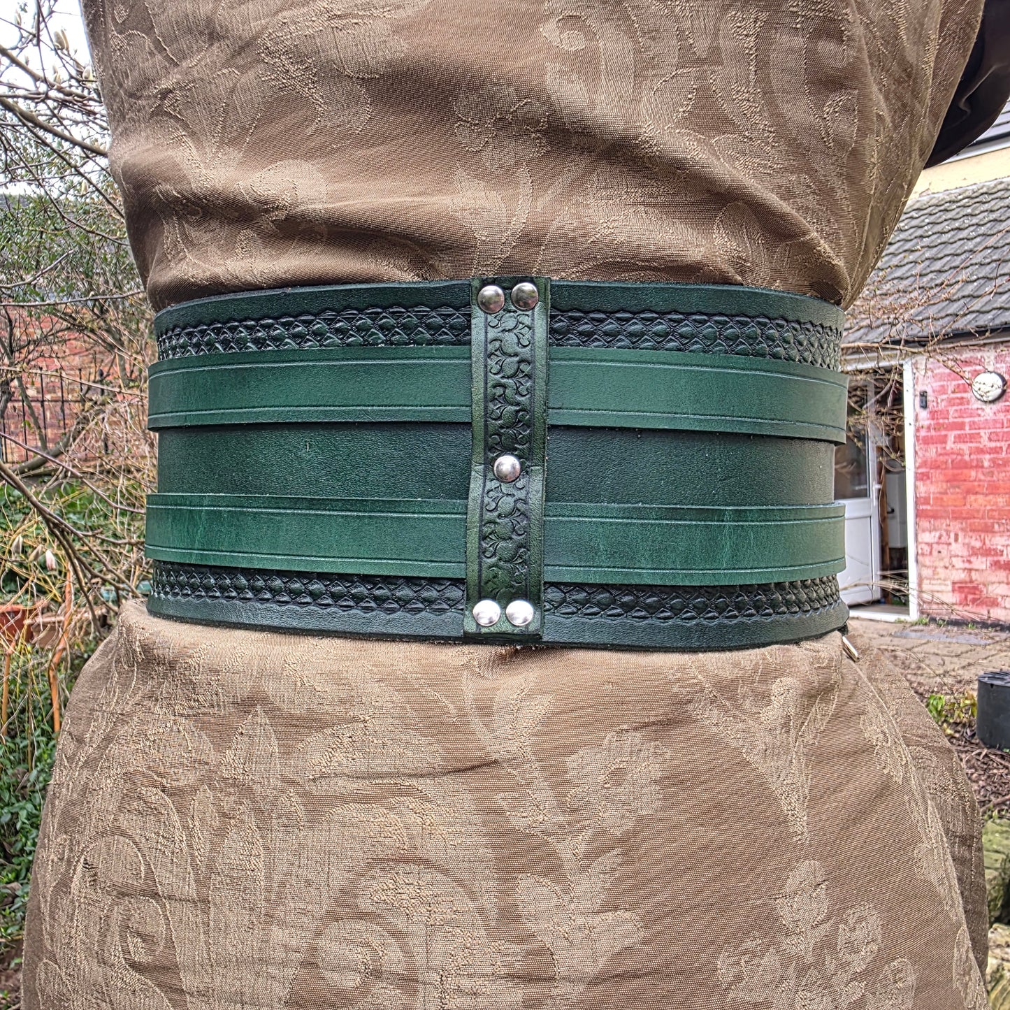 Green Snake Scale Double Strap Hero Belt (to fit 28-36 inches)