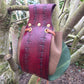 Leaf Shaped Leather Drawstring Belt Pouch - Rounded
