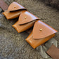 Triple Slide On Leather Belt Pouch
