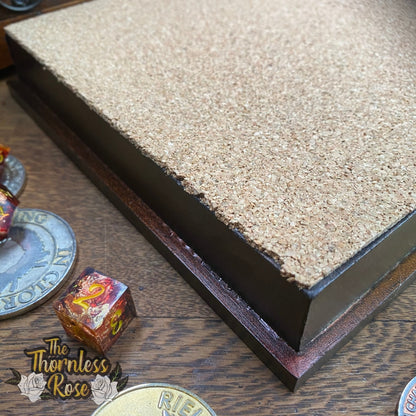 Brass Dragon Hide Colour Shifting Leather And Wood Dice Rolling Tray Slightly Imperfect Wooden