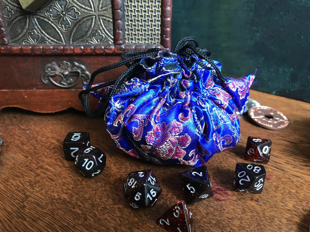 Brocade Bag Of Holding - Its Got Pockets! Blue/red Pouch