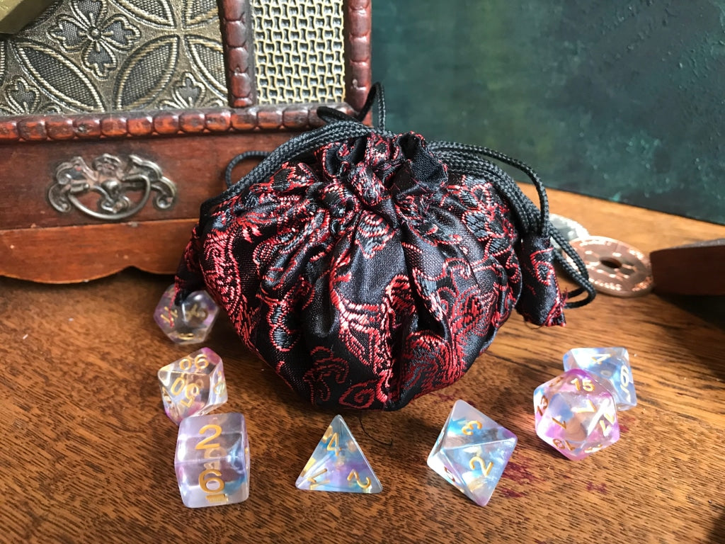 Brocade Bag Of Holding - Its Got Pockets! Red Pouch