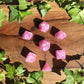 a close up of a bunch of pink flowers 