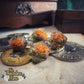 Cursed Pumpkin D20 - Orange Handmade Dice