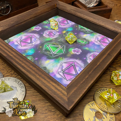 Galactic Dice Wood Rolling Tray Wooden