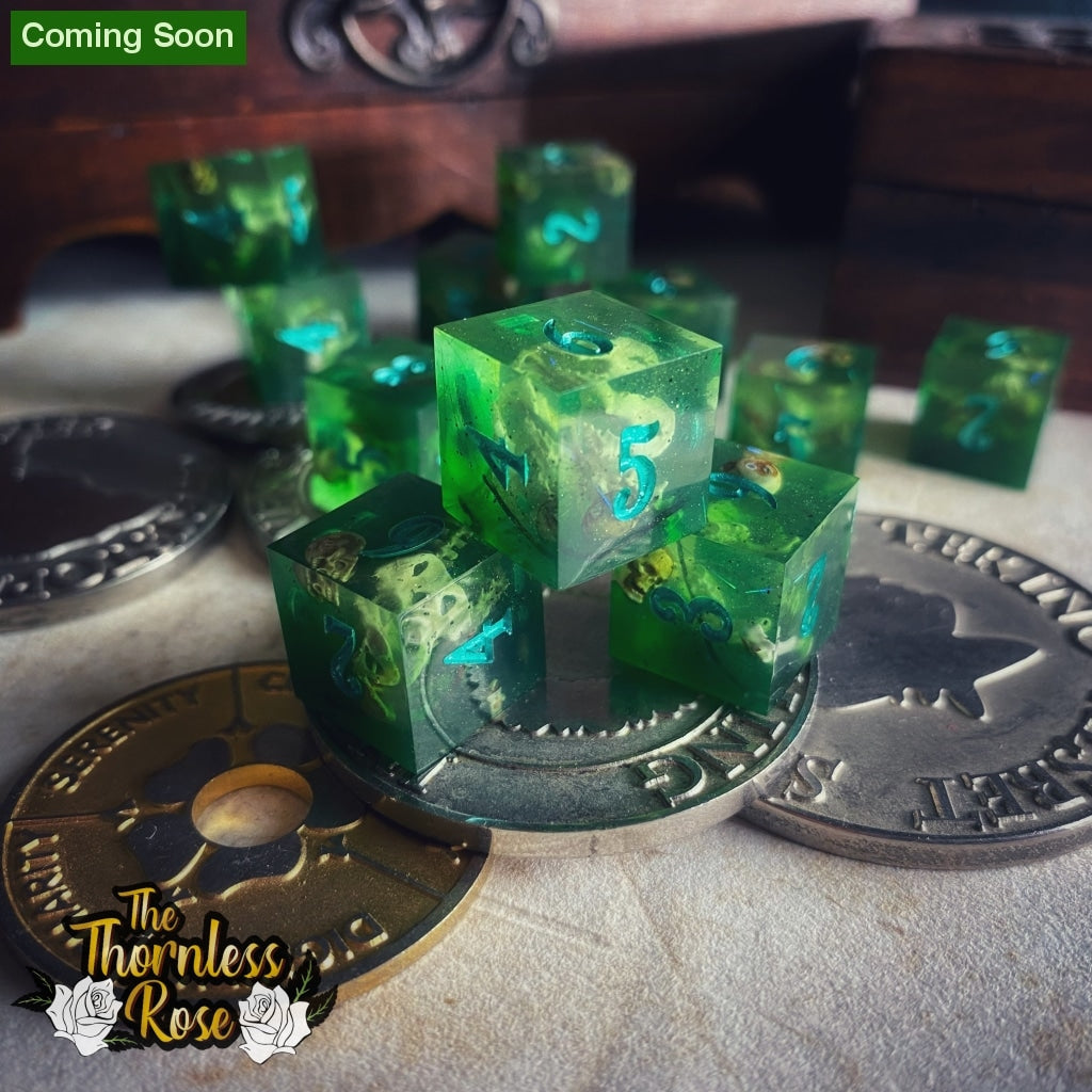 Gelatinous Cube (Single D6) Handmade Dice