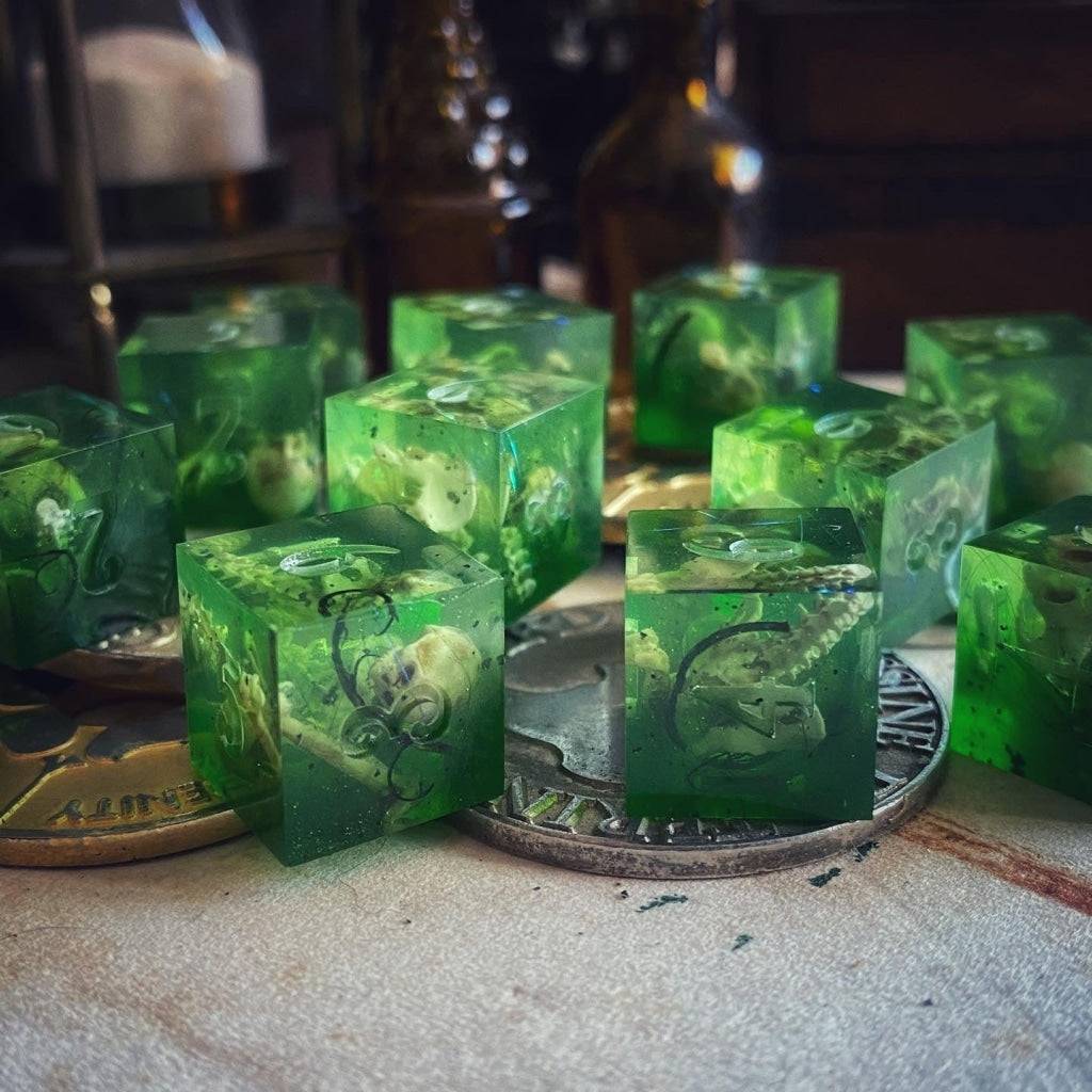 Gelatinous Cube (Single D6) Handmade Dice