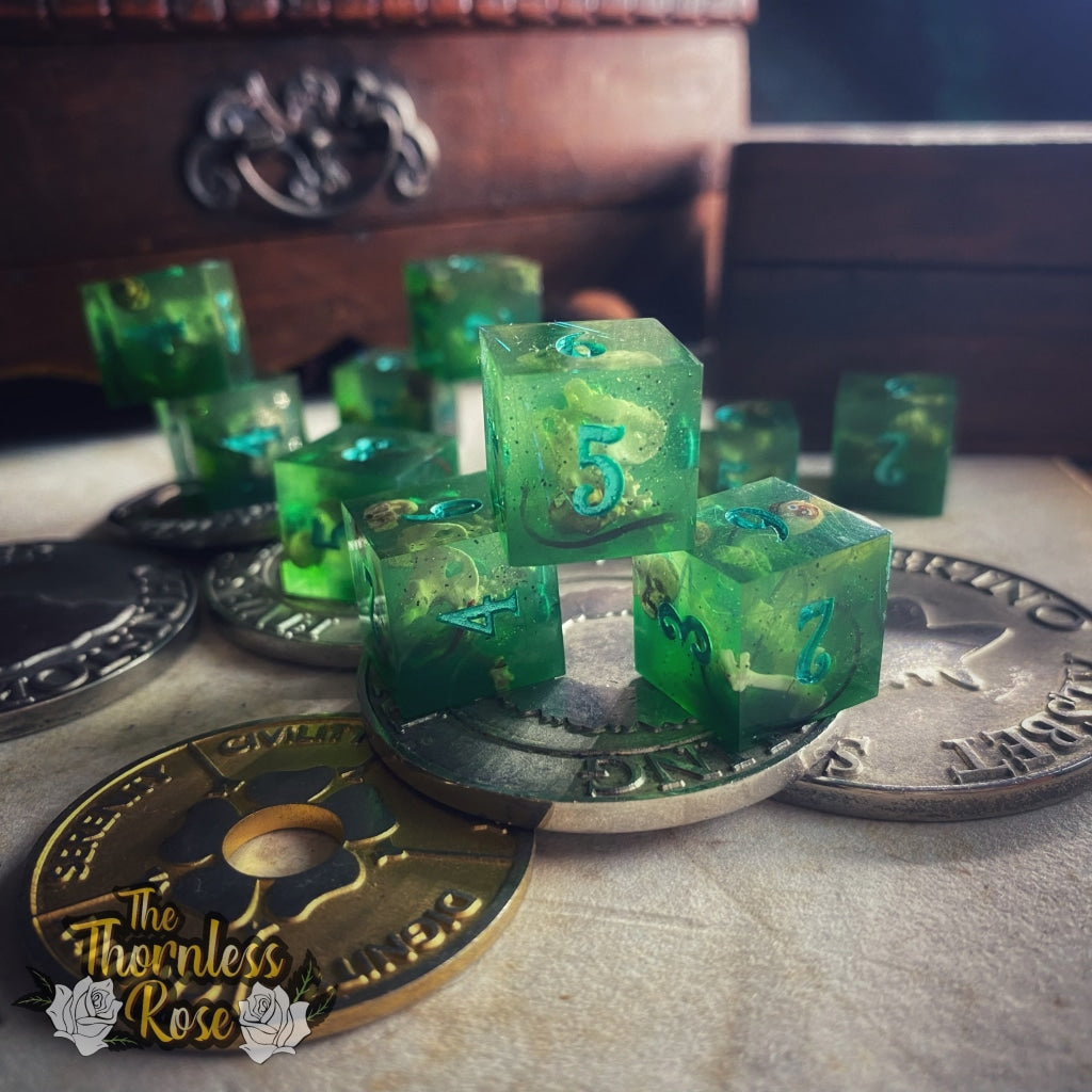 Gelatinous Cube (Single D6) Handmade Dice