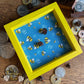 Hello Bees Wood Dice Rolling Tray (Blue) Wooden