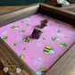 Hello Bees Wood Dice Rolling Tray (Pink) Wooden