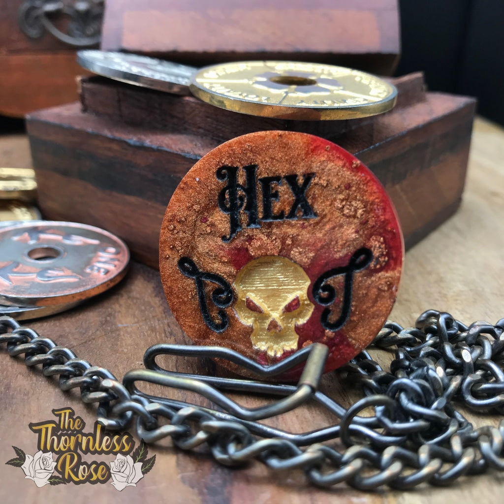 Hex Token Red And Copper
