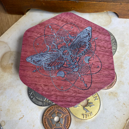 Purple Heart Hex Box - Death's Head Hawk Moth