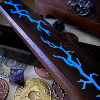 Monzo Wooden Dice Vault: Lightning (glows in the dark)