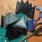 D20 Dice Bag Kit - Blue Glitter : Blank panels