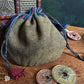 Plain Cotton Drawstring Pouches Khaki Pouch