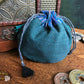 Plain Cotton Drawstring Pouches Teal Pouch