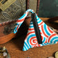Swirl Pattern Pyramid Pouch Blue/orange/white
