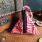 Swirl Pattern Pyramid Pouch Red/beige